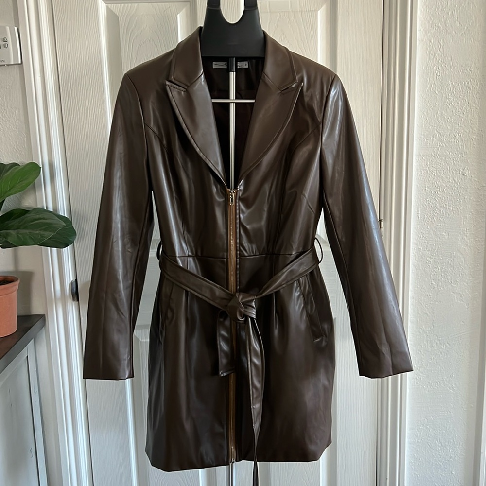 Brown Faux Lether Jacket by egreis size M